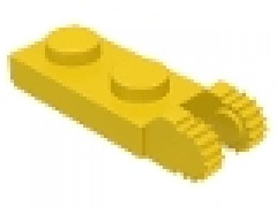 Lego Raster- Scharnier Platte 1 x 2 mit 2 Fingern am Ende 44302 gelb