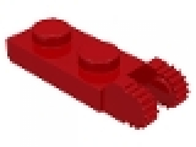Lego Raster- Scharnier Platte 1 x 2 mit 2 Fingern am Ende 44302 rot