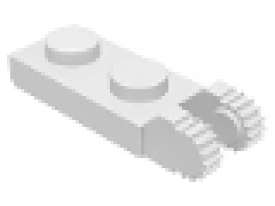 Lego Raster- Scharnier Platte 1 x 2 mit 2 Fingern am Ende 44302 weiß