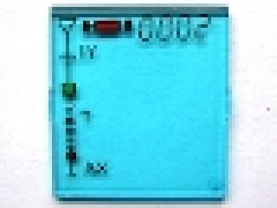Glass for Window 4 x 4 x 3 Roof with '0002 IY - T - AX' Pattern (Sticker) - Set 6339