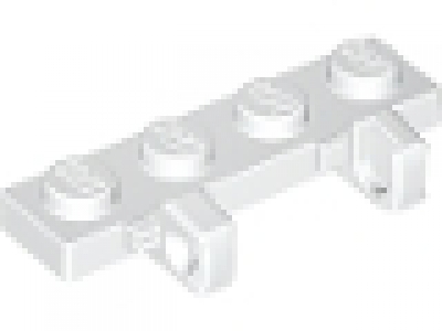 Lego Raster- Scharnier Platte 1x4 mit 2 Finger am Ende 44568 weiß