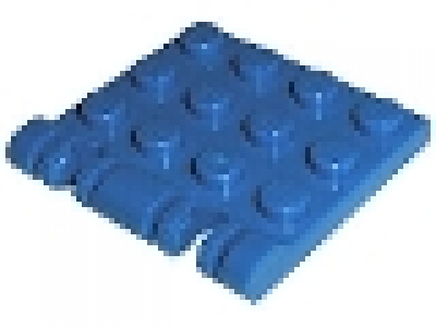 Lego Raster- Scharnier Platte 3 x 4 mit 2 Finger am Ende 44570 blau