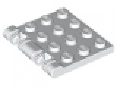 Lego Raster- Scharnier Platte 3 x 4 mit 2 Finger am Ende 44570 weiß
