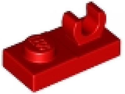 1 x 2 Platte mit Clip 44861 rot, neu