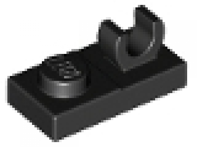 1 x 2 Platte mit Clip 44861 schwarz , neu