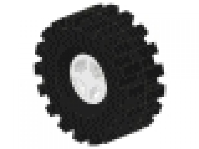 Wheel 8mm D. x 6mm with Black Tire Offset Tread Medium (4624 / 4084) weiß