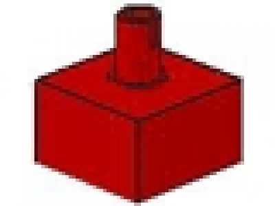 Technikstein 2 x 2 mit Pin oben rot