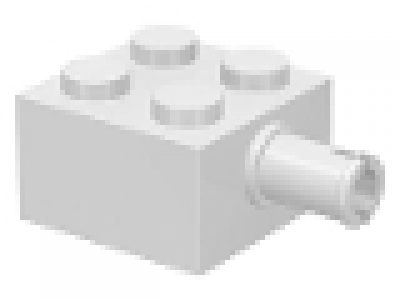 Technikstein 2 x 2 mit Pin,  Achsstein 4730 weiß