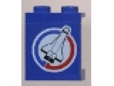 Panel 1 x 2 x 2 blau mit Rakete rechts