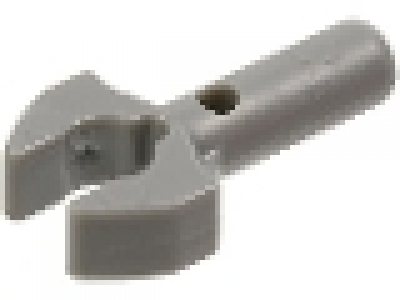 LEGO Bar 1L with Clip Mechanical Claw - Cut Edges and Hole on Side, neues dunkelgrau