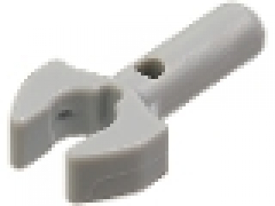 LEGO Bar 1L with Clip Mechanical Claw - Cut Edges and Hole on Side, neues hellgrau