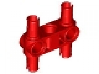 Lego Technic, Pin Connector Perpendicular 3L with 4 Pins, rot