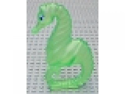 Seahorse with Black, Blue and White Eyes Pattern, tr hellgrün
