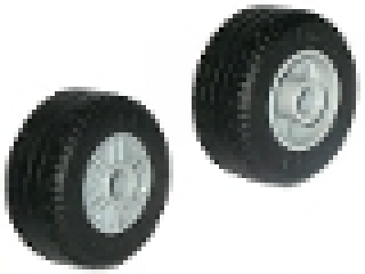 Wheel 18mm D. x 14mm with Pin Hole, Fake Bolts and Shallow Spokes with Black Tire 30.4 x 14 VR Solid (55981 / 58090) neues hellgrau
