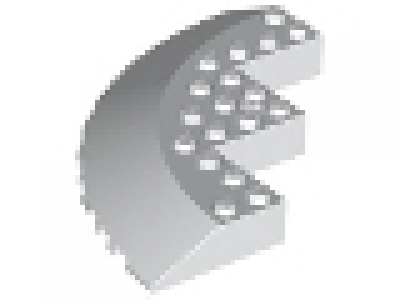 Brick, Round Corner 10 x 10 with Slope 33 Edge, Axle Hole, Facet Cutout, weiß neu