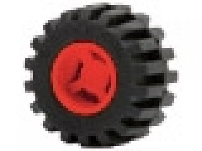 Rad mit Felge rot 11.5 x 12 mm, 6014bc01