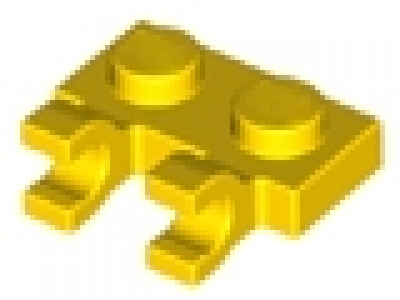 Platte 1 x 2  horizontale Clips  60470 gelb neu