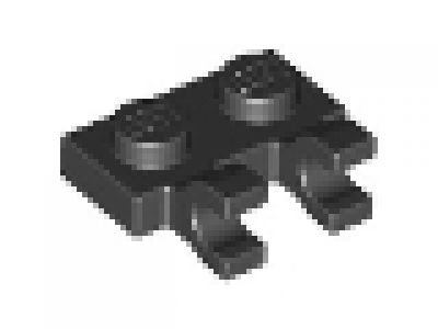 Platte 1 x 2  horizontale Clips  60470 schwarz neu