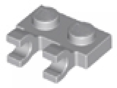 Platte 1 x 2  horizontale Clips  60470 neues hellgrau neu