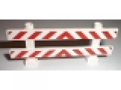 Lattenzaun 1x8x2 weiß 6079pb02 mit roten Streifen