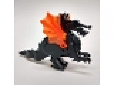 Drache/ Dragon 6129c04 schwarz komplett mit tr neon orangen Flügel