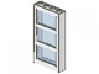 Fenster mit Sprossen 1 x 4 x 6 weiß, Glas tr hellblau