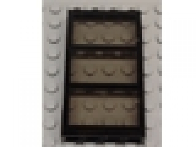 Fenster mit Querstreben 1x4x6 schwarz, Glas tr rauch