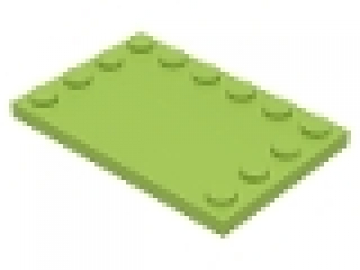 Platte glatt mit Noppenrand 4x6 lime