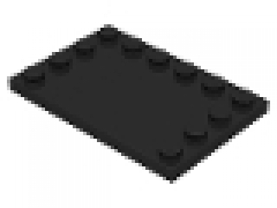 Platte glatt mit Noppenrand 4x6 schwarz