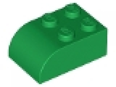 Stein mit runder Oberkante 2x3x1 grün