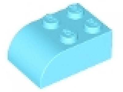 Stein mit runder Oberkante 2x3x1 mittelazure