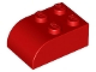 Stein mit runder Oberkante 2x3x1 rot