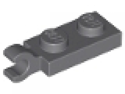 Lego 1 x 2 Platte mit horizonalen Clip 63868 neues dunkelgrau neu