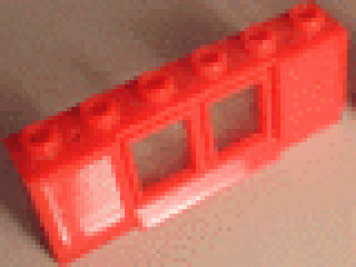 646 Rahmen mit Rollläden Lego 10 Fenster 1x6x2 rot alt 
