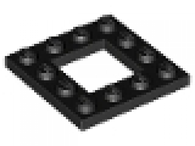 Plate, Modified 4 x 4 with 2 x 2 Open Center, schwarz