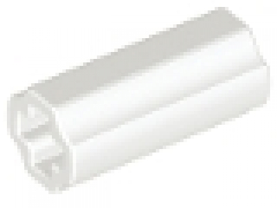 Technic, Axle Connector 2L (Smooth with x Hole + Orientation), weiß