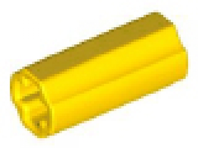 Technic, Axle Connector 2L (Smooth with x Hole + Orientation), gelb