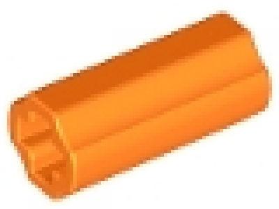 Technic, Axle Connector 2L (Smooth with x Hole + Orientation), orange