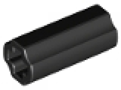 Technic, Axle Connector 2L (Smooth with x Hole + Orientation), schwarz