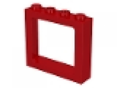 Eisenbahnfenster 1 x 4 x 3 rot 6556 mit Glas tr klar