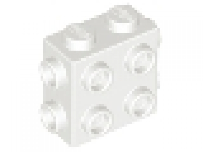 Brick, Modified 1 x 2 x 1 2/3 with Studs on Side and Ends weiß, neu