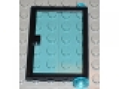 Fenstertür rechts 1x4x5 schwarz 73435c02 Glas tr blau