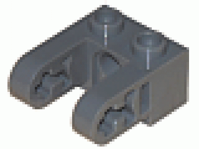 Technic, Brick 1 x 2 with Hole and Dual Liftarm Extensions, neu dunkelgrau, neu