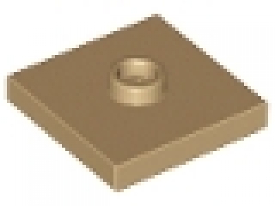 Fliese 2 x 2 mit einem Knopf dunkeltan, neu