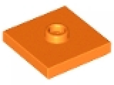 Fliese 2 x 2 mit einem Knopf orange, neu