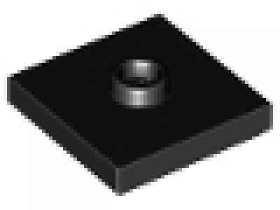 Fliese 2 x 2 mit einem Knopf,  schwarz, neu