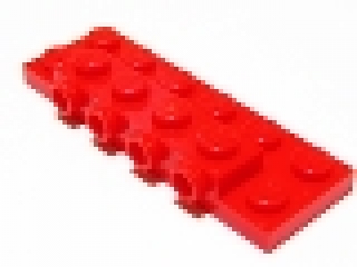 Plate, Modified 2 x 6 x 2/3 with 4 Studs on Side rot, neu