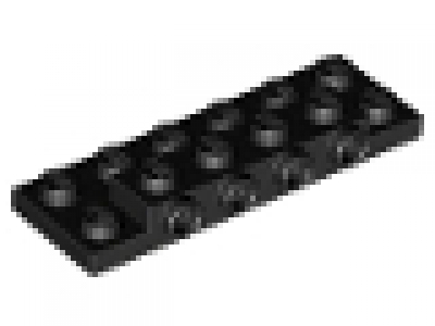 Plate, Modified 2 x 6 x 2/3 with 4 Studs on Side schwarz, neu