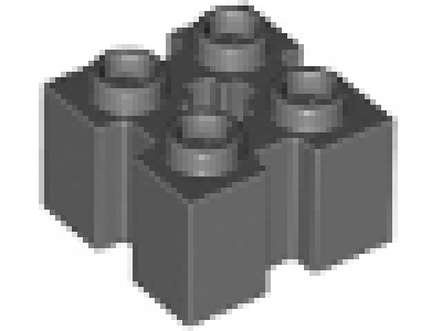 Brick, Modified 2 x 2 with Channels and Axle Hole, neues dunkelgrau