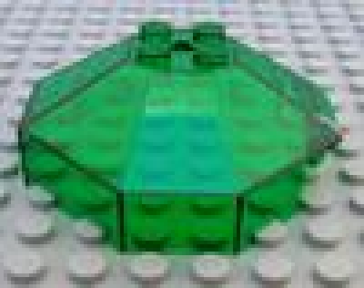 Lego Fensterkuppel (mit Kreuzbohrung) 6x6x2 tr grün